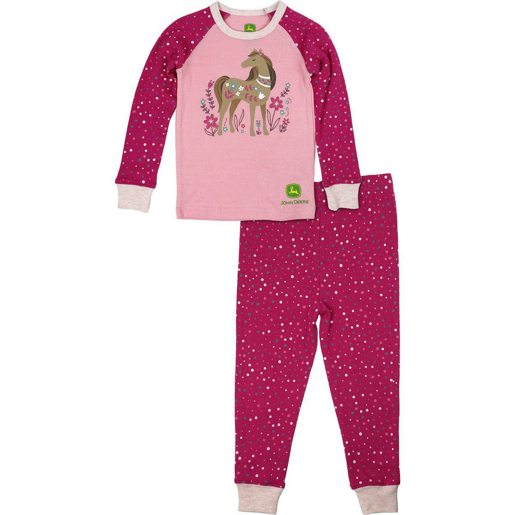 Childrens PJ Set Peony Polka Dot - mygreentoy.com