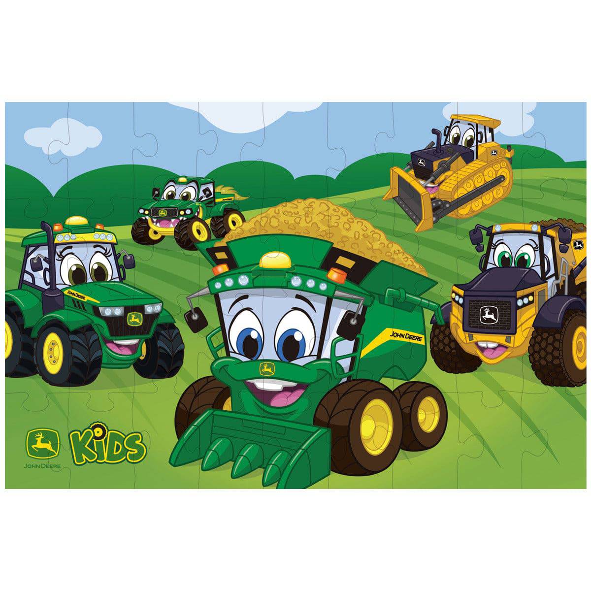 Puzzle John Deere 60 pièces avec tracteur miniature siku 56043